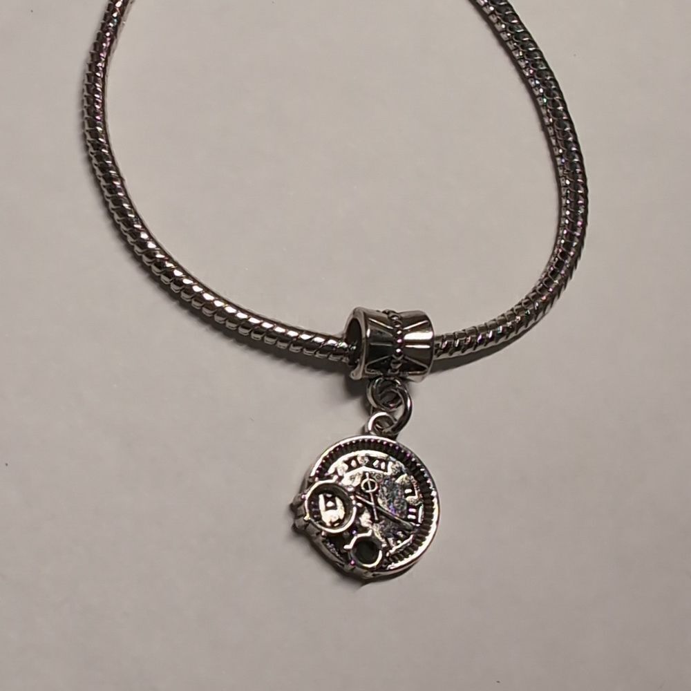Silver Pocket Watch Charm for Pandora Style Bracelet‎
